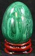 Stunning Polished Malachite Egg - Congo #34674-1
